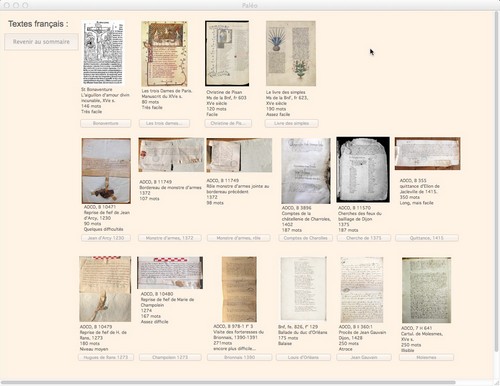 Logiciel d'apprentissage de la paléographie médiévale