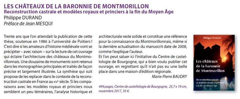 Commentaire de Marie-Pierre Baudry sur Les châteaux de la baronnie de Montmorillon